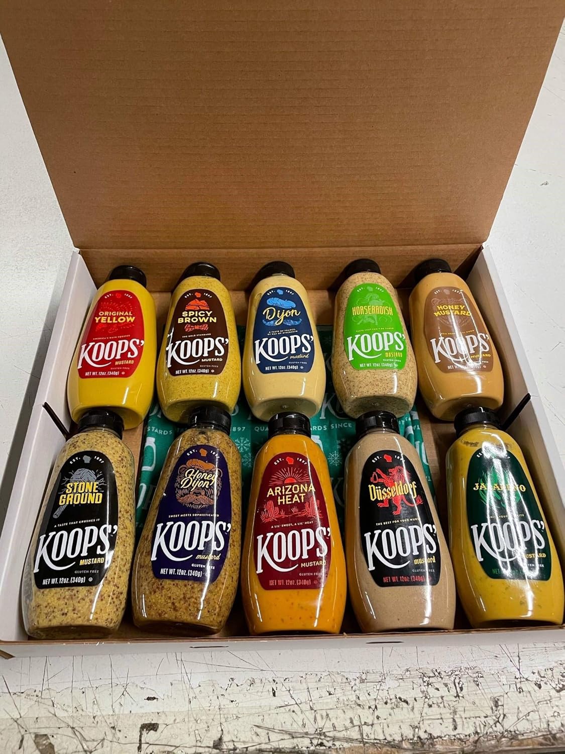 KOOPS' Mustard Variety Pack, 12 oz Bottles, 10pack Gift