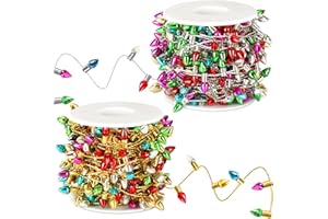 Jansun 32.8 feet Dollhouse Fake Lights String, 2 Rolls Miniatures Dollhouse Christmas Decorations for Doll House Miniature Furniture Crafts Accessories Christmas Holiday Party Decor