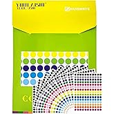 YOULAISHI 8800PCS Colored Dot Stickers 1/2 Inch Dot Stickers for Toddlers Small Circle Color Coding Sticker Assorted Colors Round Yard Sale Price Sticker for Garage Sale Office Classroom, 16 Color