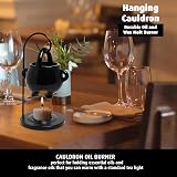 Anbar Hanging Cauldron Wax Melt Burner with Tealight Black Warming Stand view 6