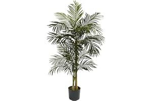 Nearly Natural 5ft. Golden Cane Palm Artificial Tree, Green