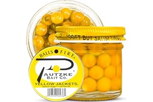 PAUTZKE BAIT Pautzke Balls O' Fire Salmon Eggs Bait - Real Salmon Eggs for Trout Fishing, Soft Fish Eggs for Salmon Fishing, Can Be Used as Single Egg Salmon Bait or Salmon Egg Sacks