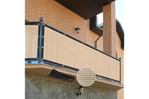 Weidear Privacy Fence Screen, 3x16FT Patio Privacy Screen, 160 GSM Shade Cloth Netting Mesh with Chain Link Cable Zip Ties, Fence Covering Privacy for Outdoor, Balcony, Yard, Panel, Garden,Wind- Sand