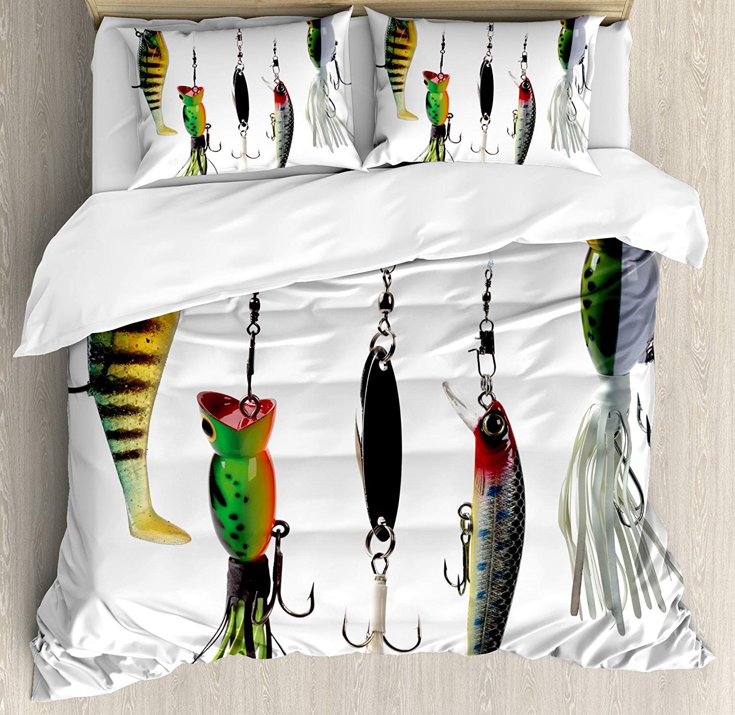 Amazon Com King Duvet Cove With Zipper Closure 4 Piece Fishing