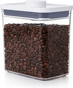 OXO Good Grips POP Container – Airtight 1.7 Qt for Coffee and More Food Storage, Rectangle, Clear