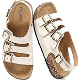 DDXYYDS Womens Cork Footbed Sandals With Back Strap, Men Adjustable Buckle Slip-On Slingback Slides Sandals Suede Memory Foam Comfortable Non Slip Beach Slippers for Summer Shoes Footwear
