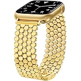 JR.DM Gold Bands Compatible with Apple Watch 38mm 40mm 41mm 42mm(S10/11) for Women Dressy Designer Metal Honeycomb Luxury Elegant Strap Replacement for iWatch Series 11/10/9/8/7/SE/6/5/4/3/2/1