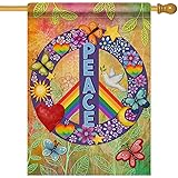 Dyrenson World Peace Love Decorative House Flag