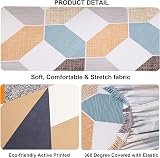 Teynewer 1-Piece Fit Stretch Sofa Cover Geometry Print 1 Seater view 4