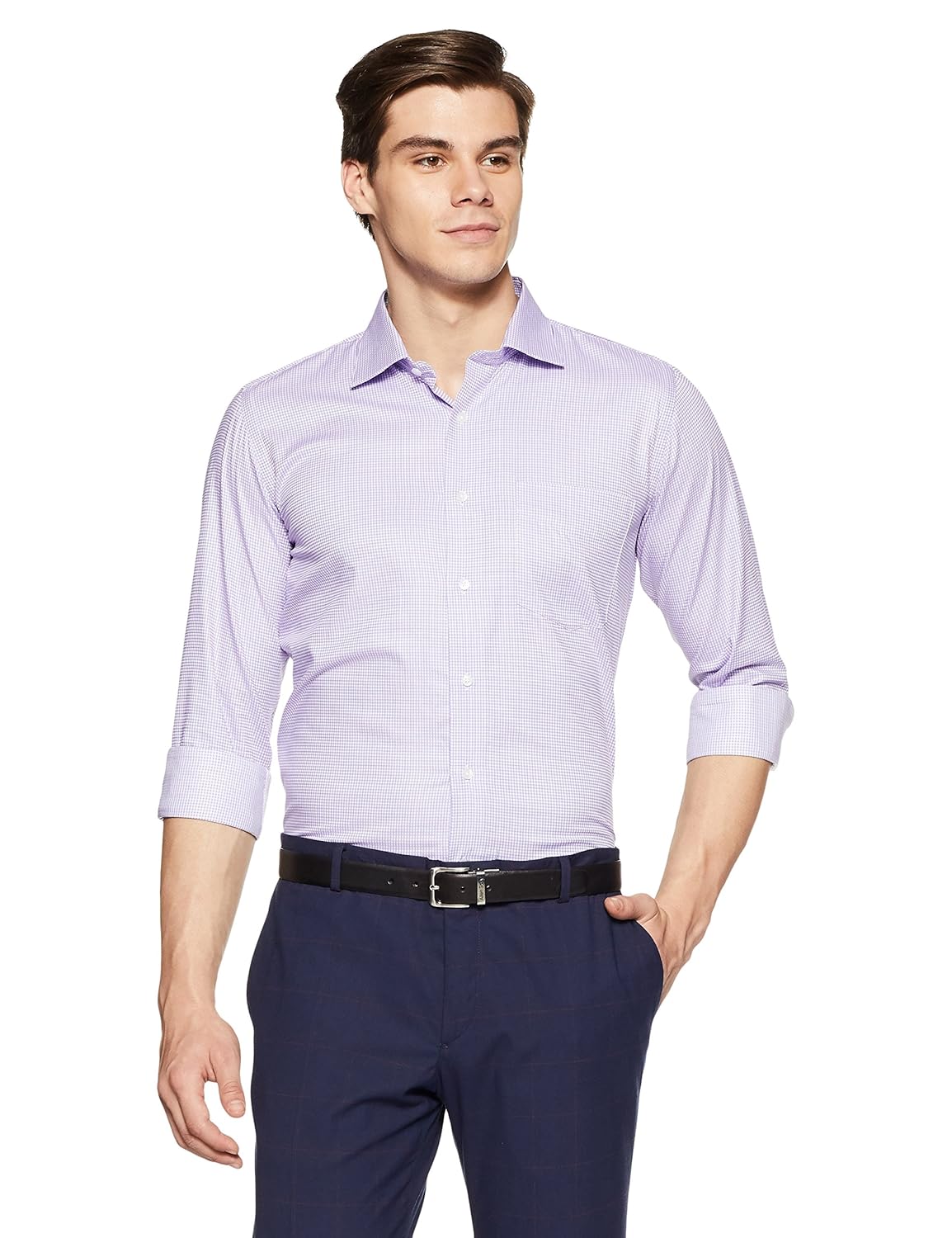 van heusen men's solid slim fit formal shirt