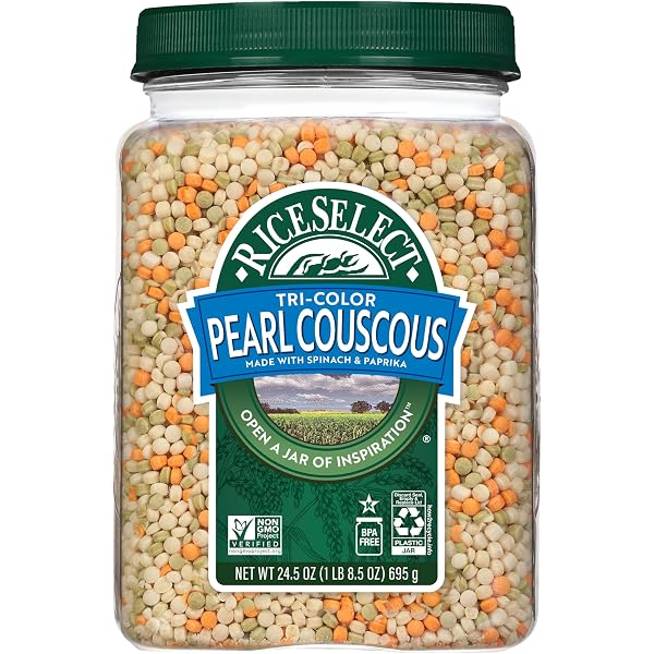 RICESELECT TRI-COLOR PEARL COUSCOUS, SPINACH AND PAPRIKA FLAVORED...