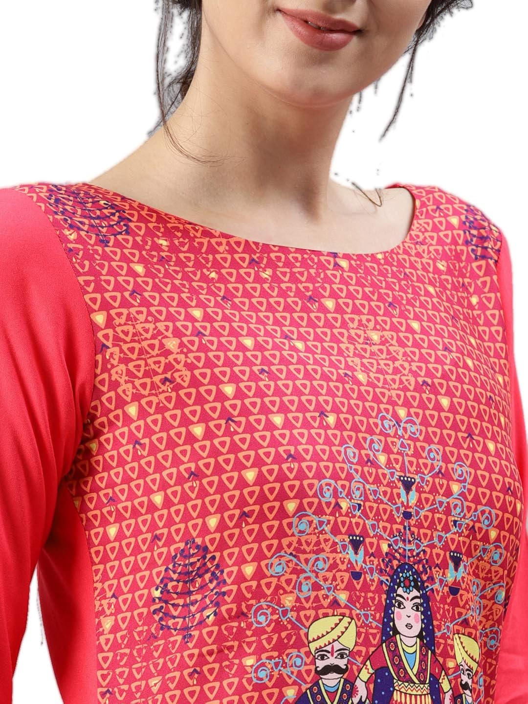vaamsi crepe digital printed kurti(vpk1500_orange_free size)