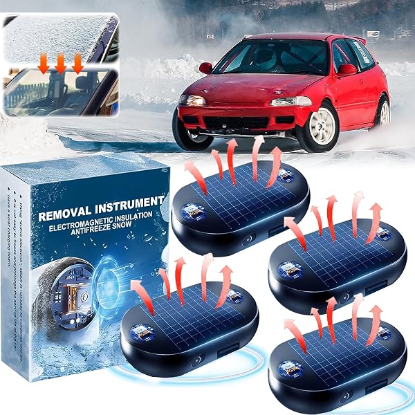 2 Quitanieves Electromagnético Portátil - Anticongelante Para Coche, Alimentación Solar O USB