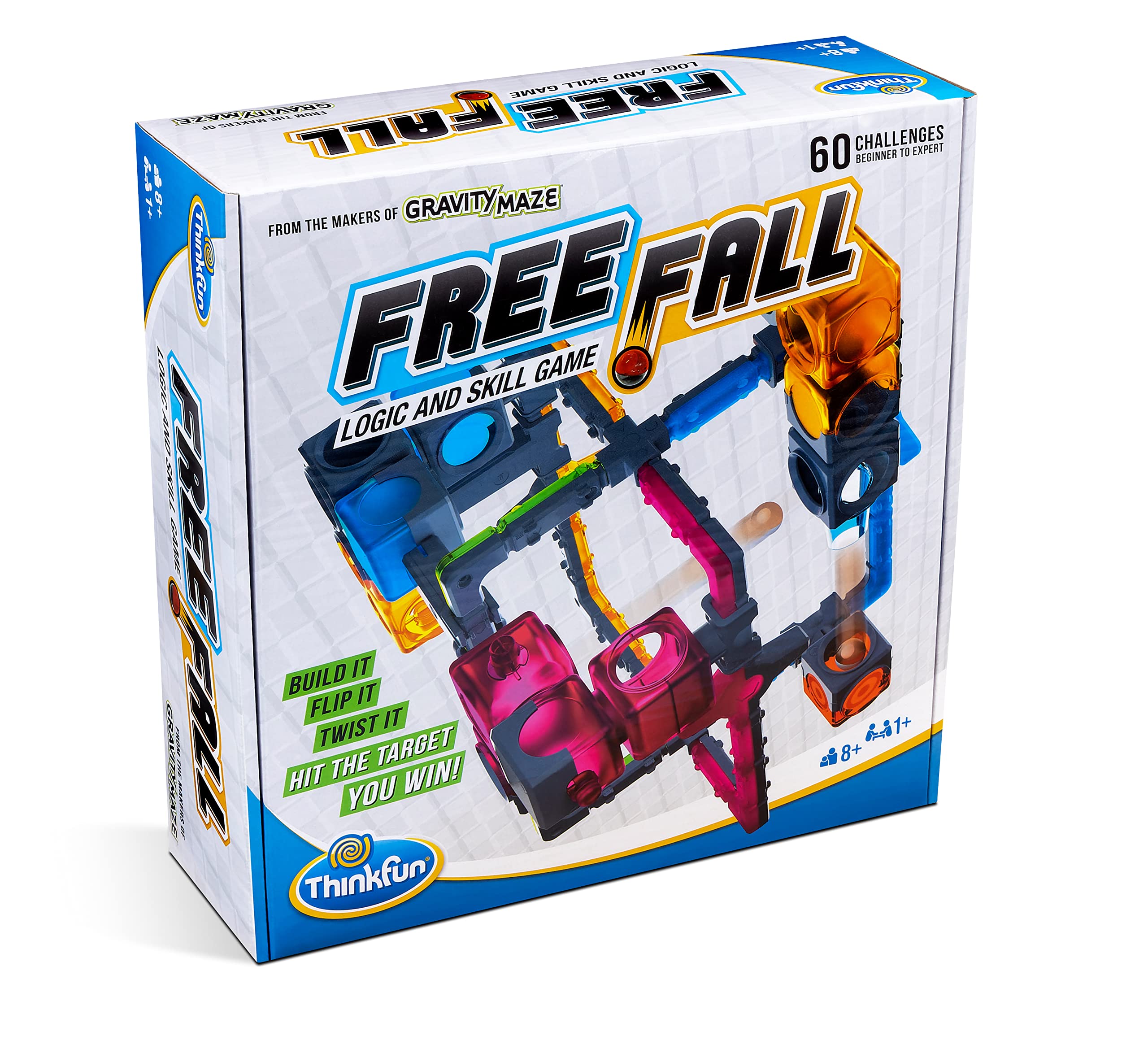 ThinkFun Freefall - Logic-Based Marble Maze Game | Skill Enhancing | Fun for Kids, Teens, Adults | Mind-Stimulating Puzzles | Single or Multiplayer
