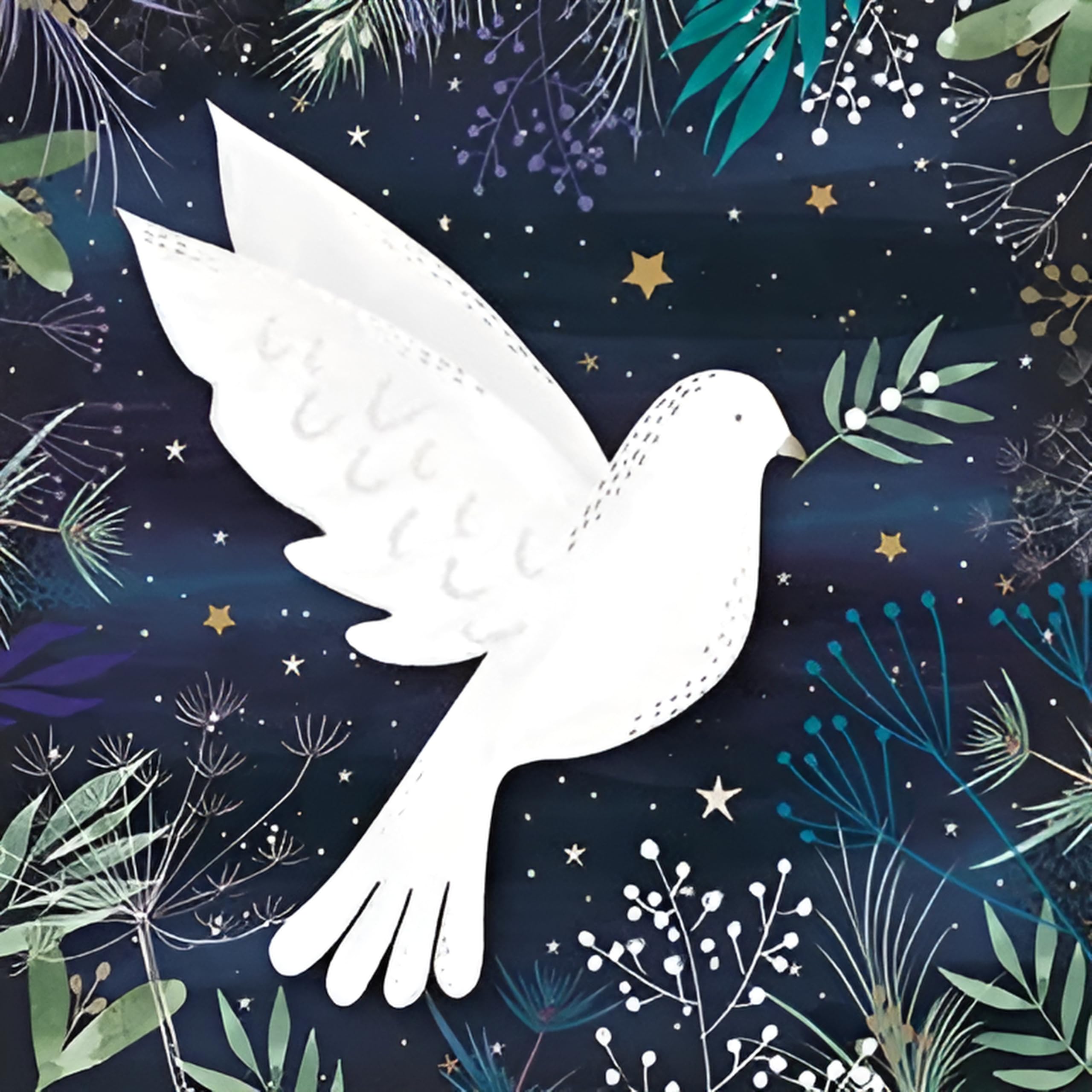 GBCC Charity Christmas Cards Pack of 6 - Charity Christmas Cards with a Dove at Night Design - Eco-Friendly Xmas Cards Multipack with Envelopes