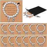 Liliaafar 12 Set Hairstylist Gift Bracelet for Women 12 Hairdresser Bracelet 12 Card with Black Velvet Pouch Hair Stylist Jewelry Inspirational Cosmetology Gifts for Her Women Friends Hairdresser