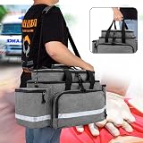 Damero Medical Bag Gray, Emergency Bag with 2 Pouches & Multi Pocket Storage view 7