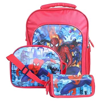 sanjis enterprises Boys Polyester Red 14-inch School Bag
