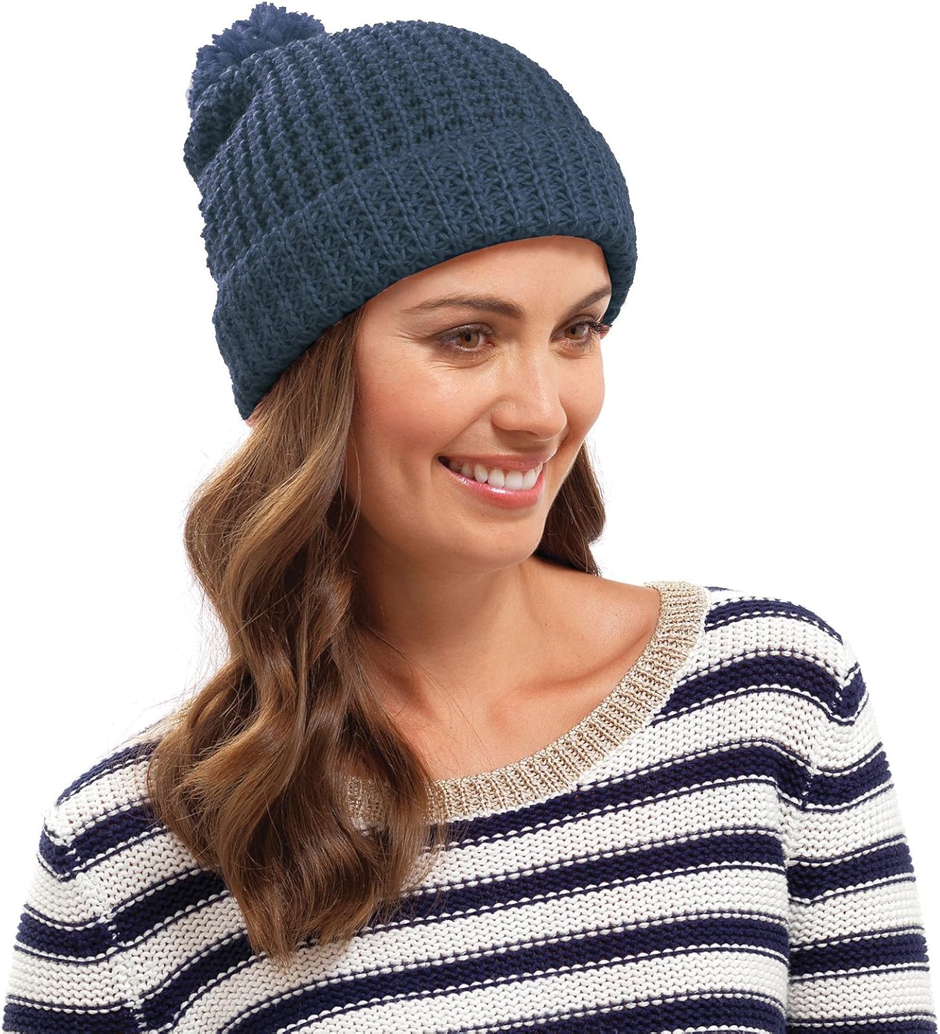 ladies chunky bobble hats