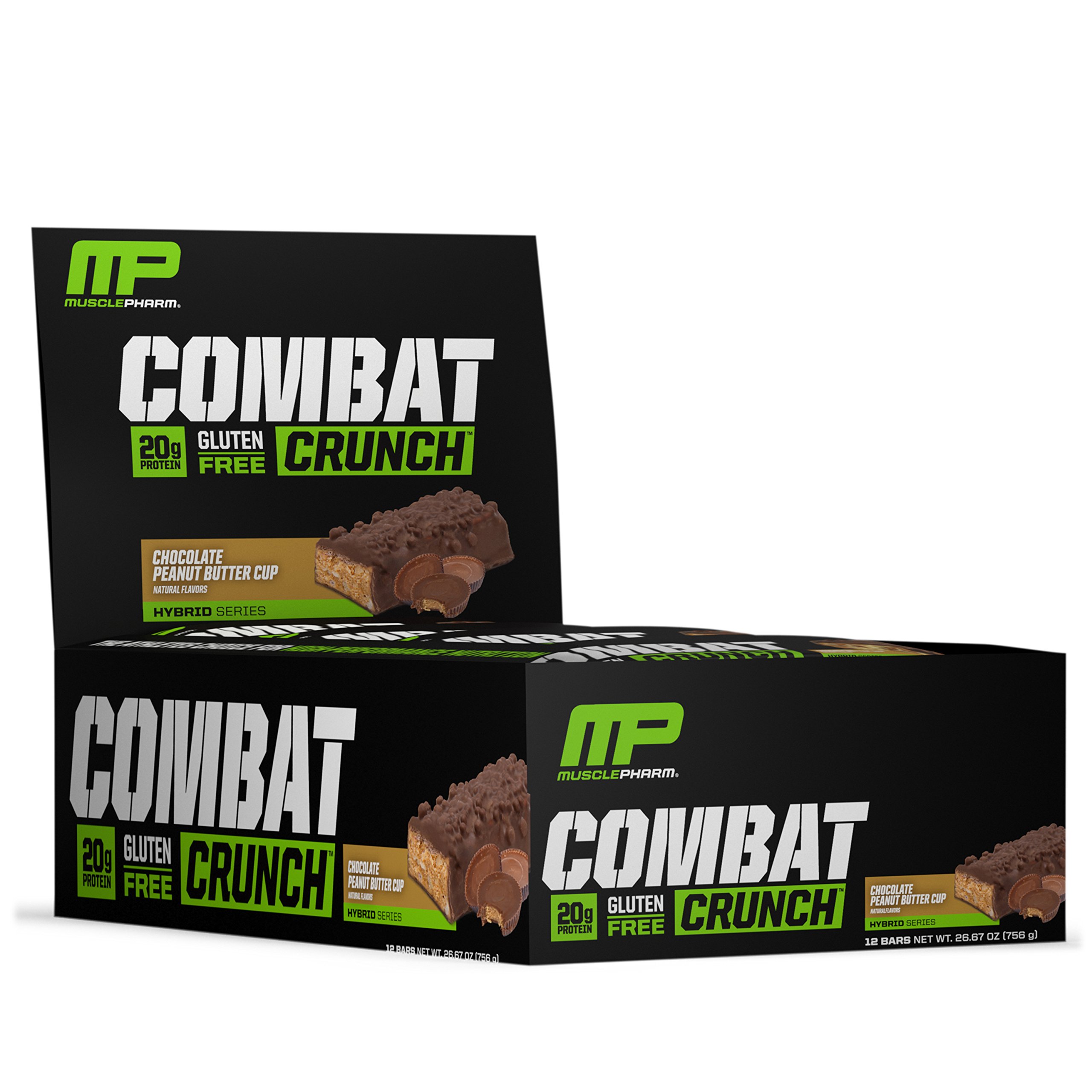 MusclePharm Combat Crunch Protein Bar, MultiLayered Baked Bar, GlutenFree Bars, 20 g Protein