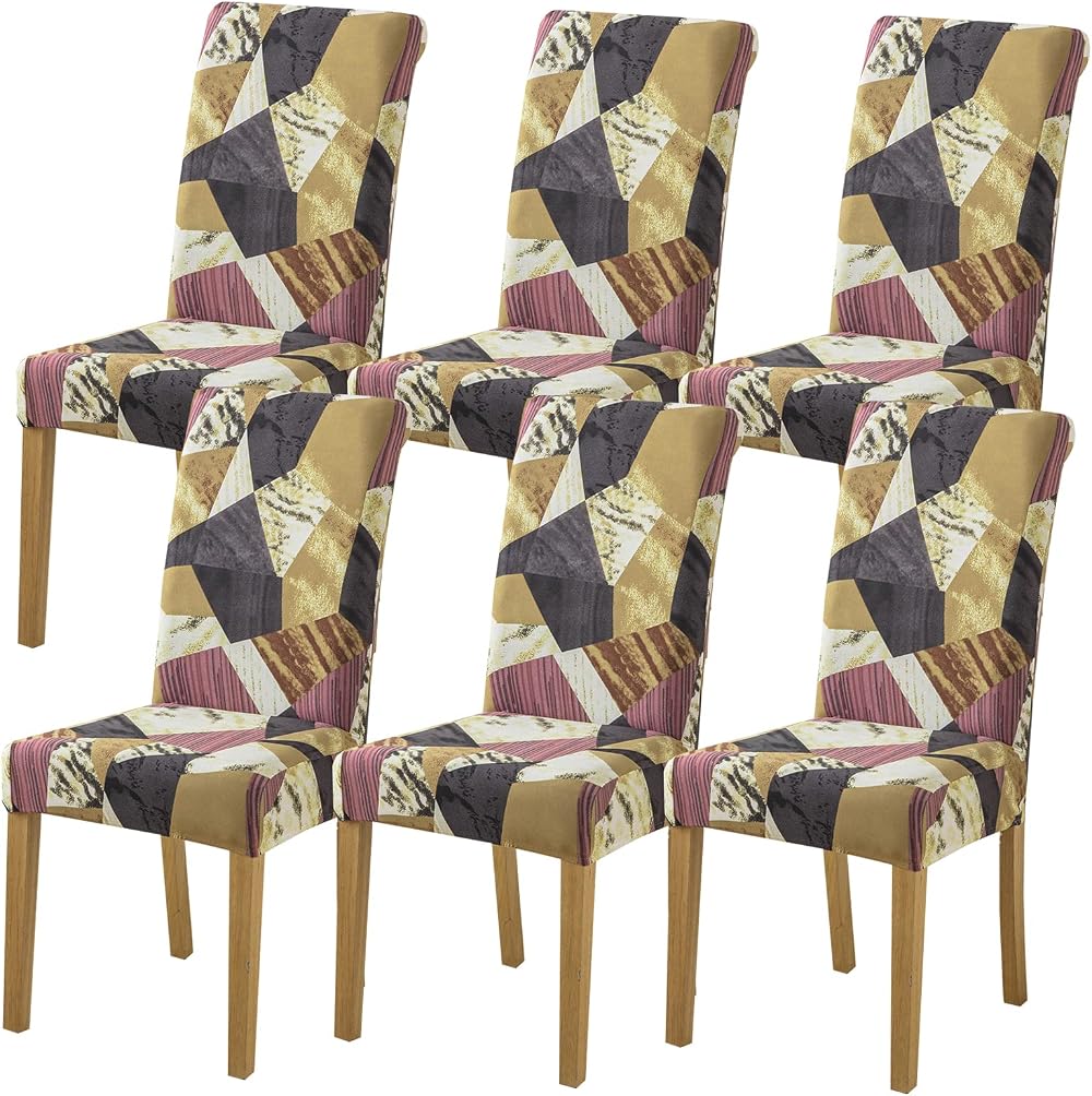 HZDHCLH Chair Covers Slipcovers 6 Pieces Stretch Removable Washable Dining