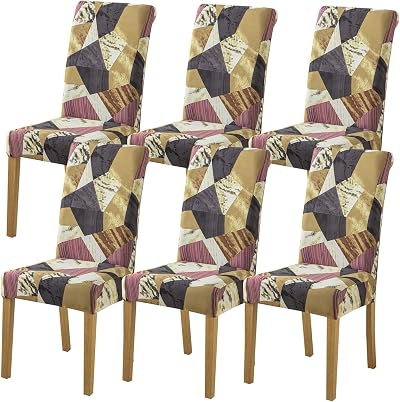 HZDHCLH Chair Covers Slipcovers 6 Pieces Stretch Removable Washable Dining
