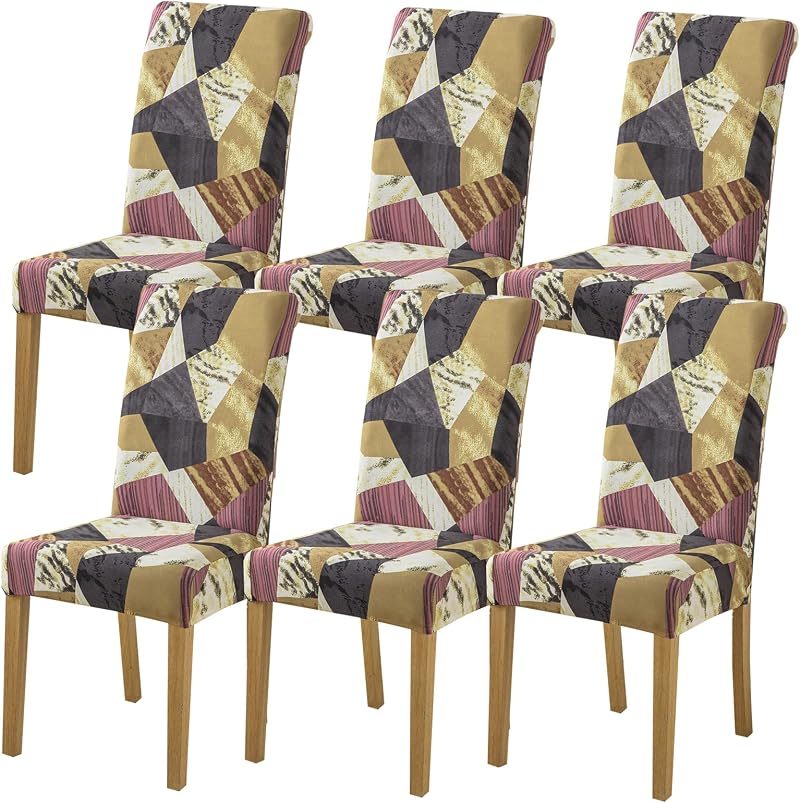 HZDHCLH Chair Covers Slipcovers 6 Pieces Stretch Removable Washable Dining
