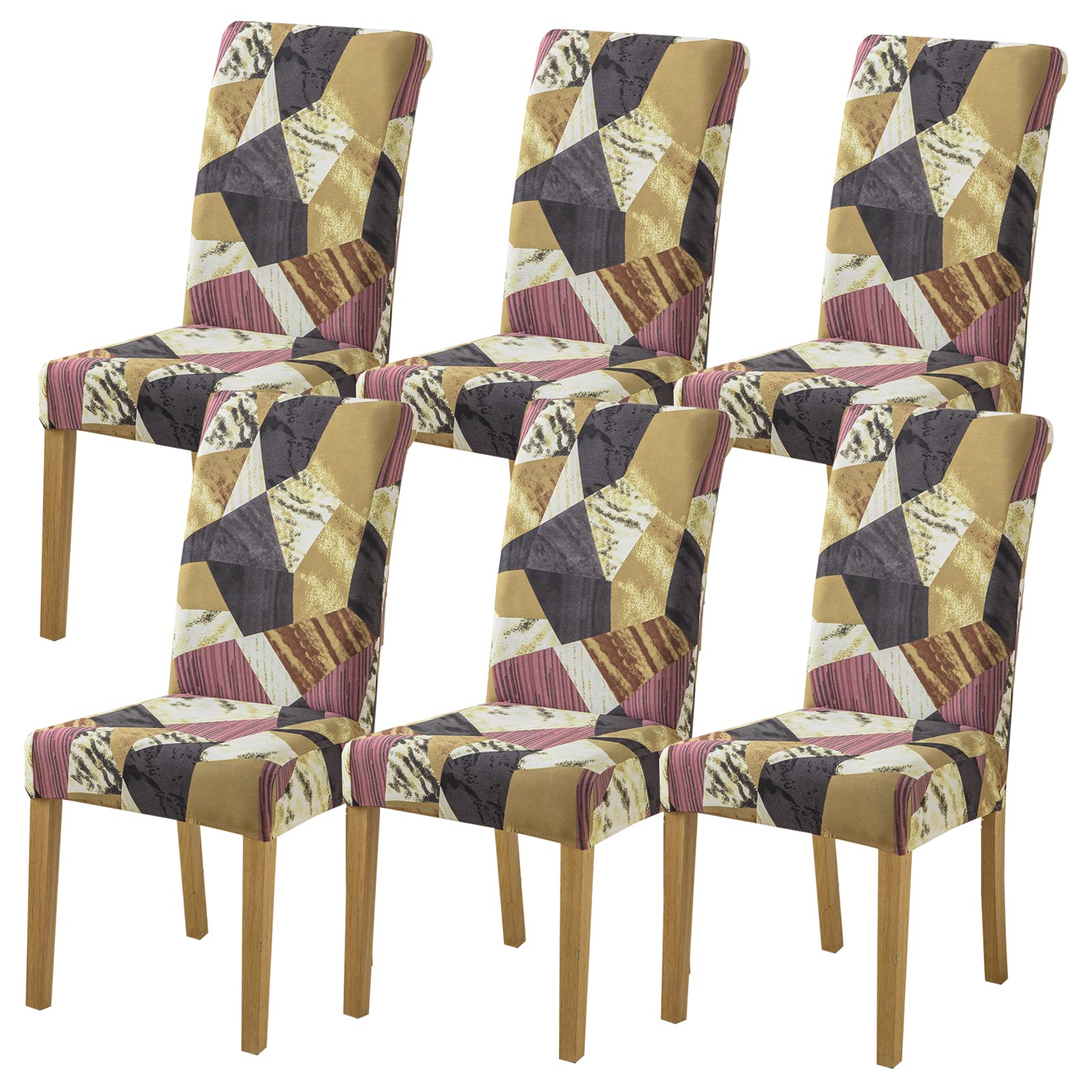 HZDHCLH Chair Covers Slipcovers 4/6 PCs Stretch Removable Washable Short Dining Chair Protector Cover Seat for Hotel,Dining Room,Ceremony (Follow heart,6 PCS)