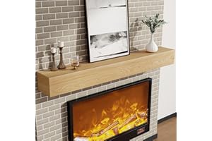 Marsmiles Fireplace Mantel Shelf 60 Inch, Floating Shelves with Solid Ash Veneer Over Engineered Wood, Wall Mounted Rustic Wooden Display Shelves, 60W x 6H x 8D, Natural