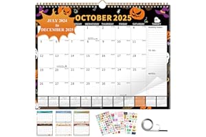 EYROZILL 2025 Calendar, 18 Monthly Wall Calendar Hanging Spiral Bound Magnetic Fridge Desk Calendars 15" x 12", Jul 2024 - Dec 2025