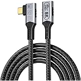 long right angle usb4 extension 6.6FT/2M for Thunderbolt 4 Extension Cable high Speed 40Gbps Data Transfer, 8k/4k@60hz video,240w Fast Charging,male to female usbc high speed 90 degree extension cable