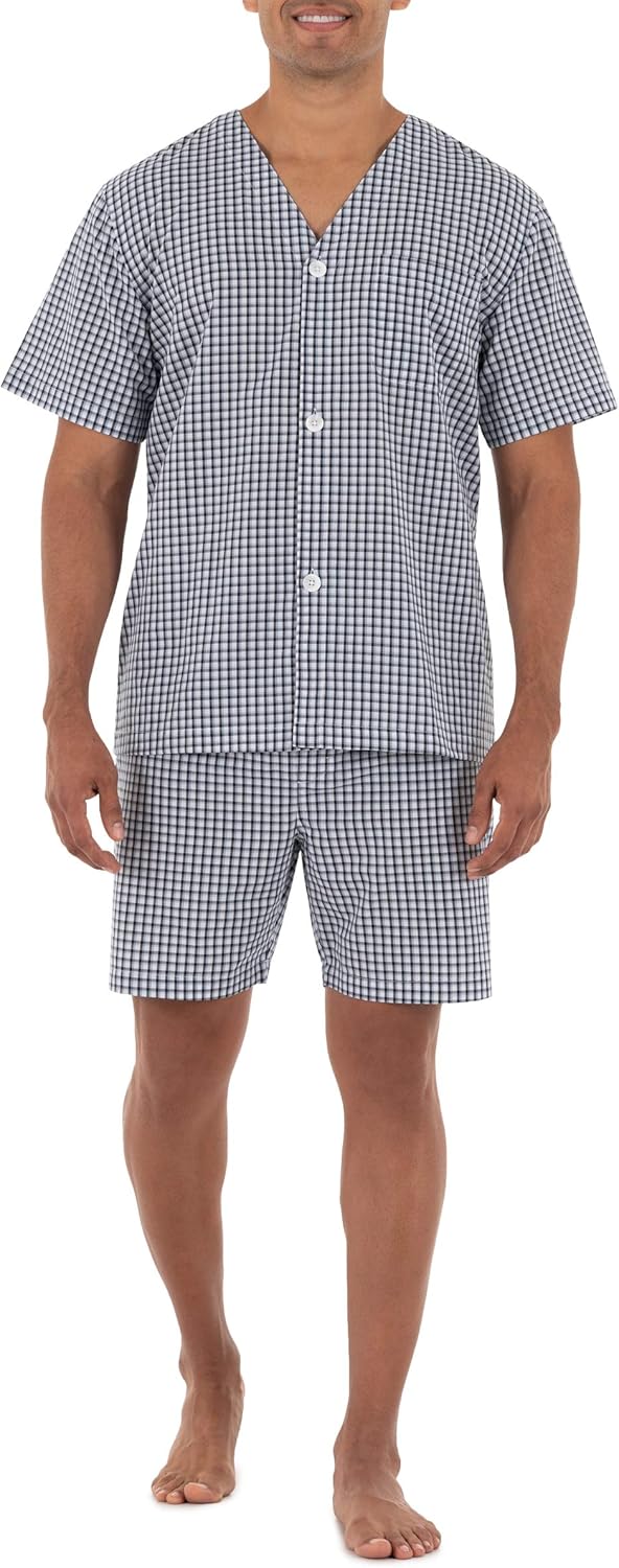Fruit of the Loom Mens Broadcloth Short Sleeve Pajama Set Amazon.ca Clothing & Accessories