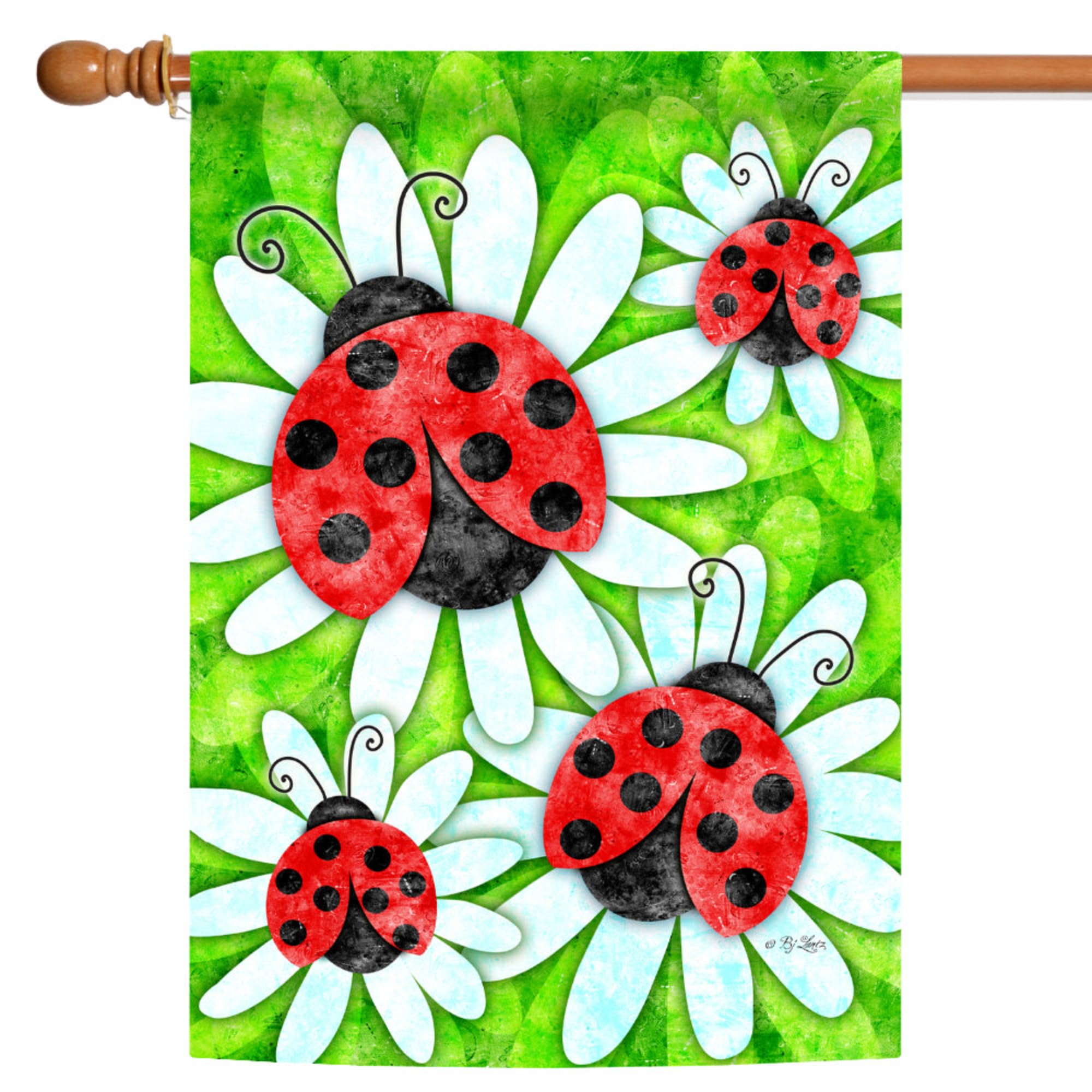 Toland Home Garden 1010284 Ladybugs and Daisies 28 x 40 Inch Decorative, House Flag-28" x 40"
