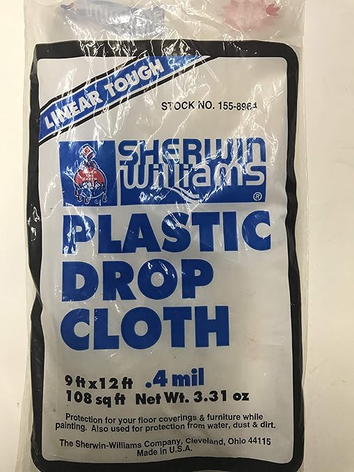 Sherwin Williams Plastic Drop Cloth 9ft X 12ft Amazon Com