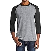 Jnriver Core Blend Heavy Cotton 3/4-Sleeve Raglan Tee - Casual Men's Jersey Baseball Shirt