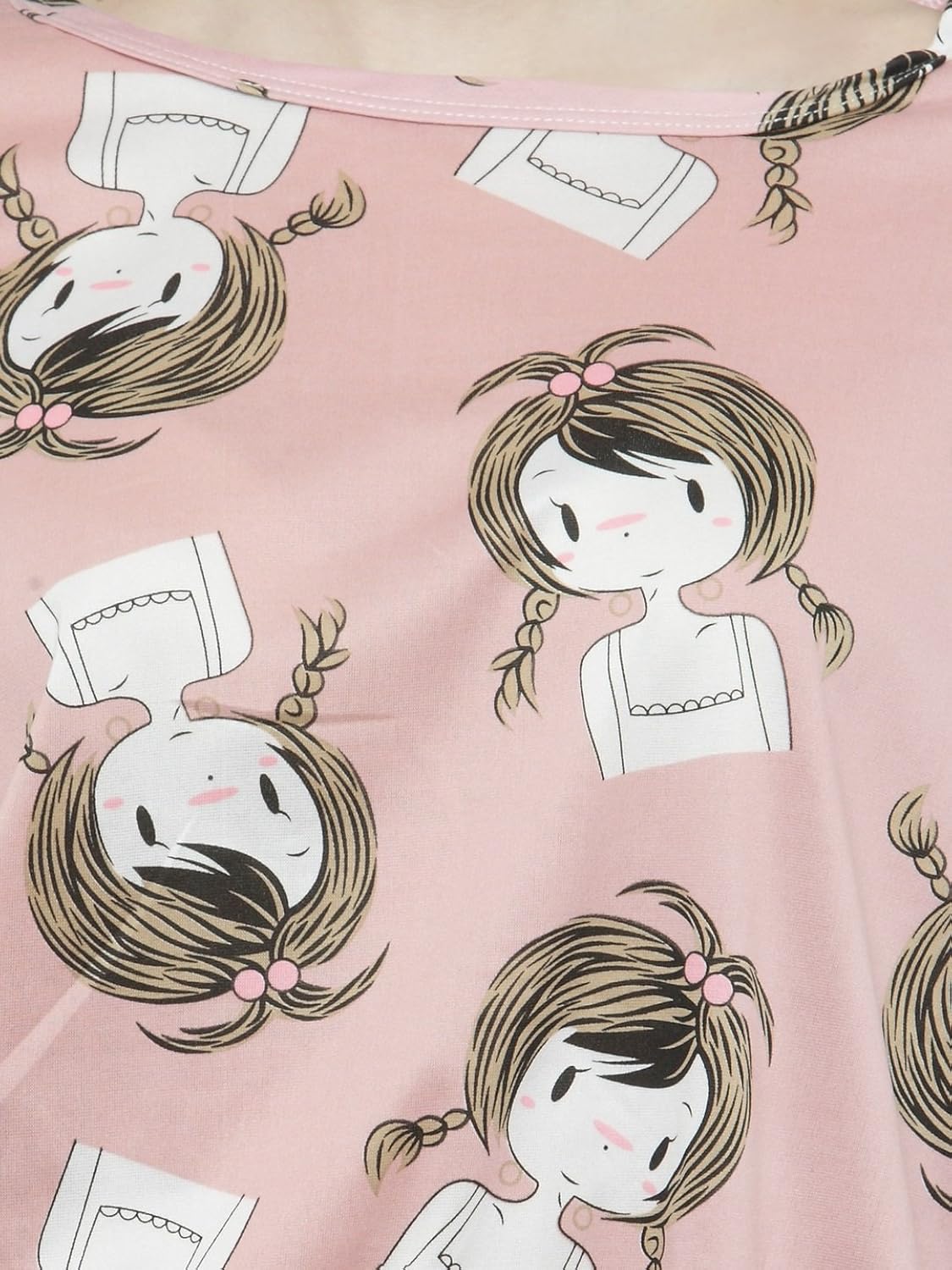 n-gal women peach printed nightwear pajama loungewear set - nayn52-peach