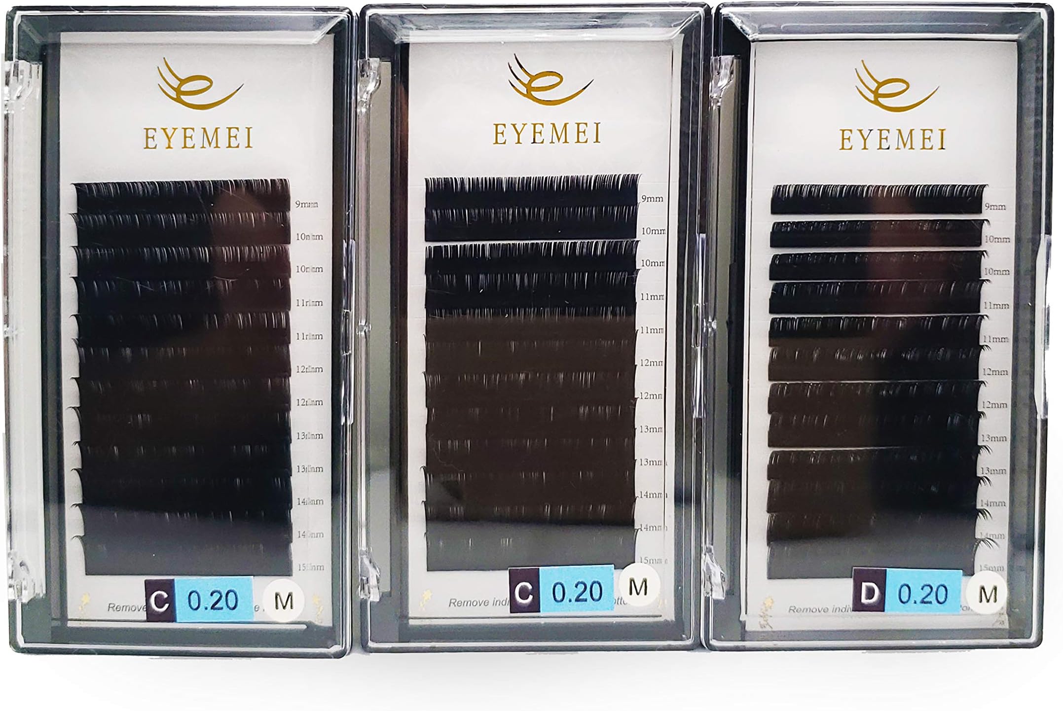 Eyelash Extensions 3 Trays 0.20mm C+D Curl Mixed Tray Individual Supplier Faux Mink Lash Extensions Eyelashes Professional Salon Use by EYEMEI (0.20C-0.20C-0.20D)