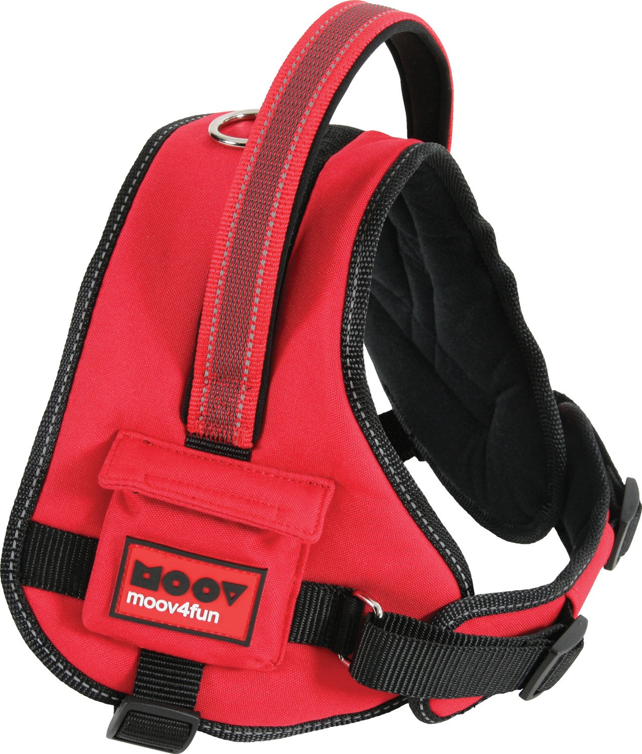 Zolux Moov Adjustable Reflective Comfort Harness for Dogs, Red, Neck Circumference 57 to 70 cm/Chest Circumference 76 to 96 cm, Size XL