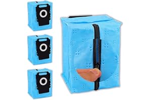 Frescares 4 Pack Reusable Vacuum Cleaner Bags for Roomba,Compatible with All iRobot Roomba Clean Base Automatic Dirt Disposal Bags i & s & j Series i1+, i3+, i4+, i5+, i7+, i8+, Combo j8+, j9+