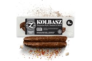 ZICK'S SPECIALTY MEATS Zick’s Specialty Meats Kolbasz Hungarian Sausage (8oz) | Premium Charcuterie Meat Series | Naturally Cured, Dried & Smoked Sausage | Healthy Hungarian Food | Authentic Gourmet Treats for Meat Lovers