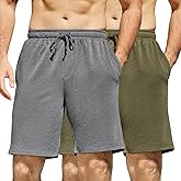 COOFANDY Men's Sweat Shorts 7 Inch Athletic Workout Shorts 2 Pack Casual Lounge Joggers Short Pants with Pockets