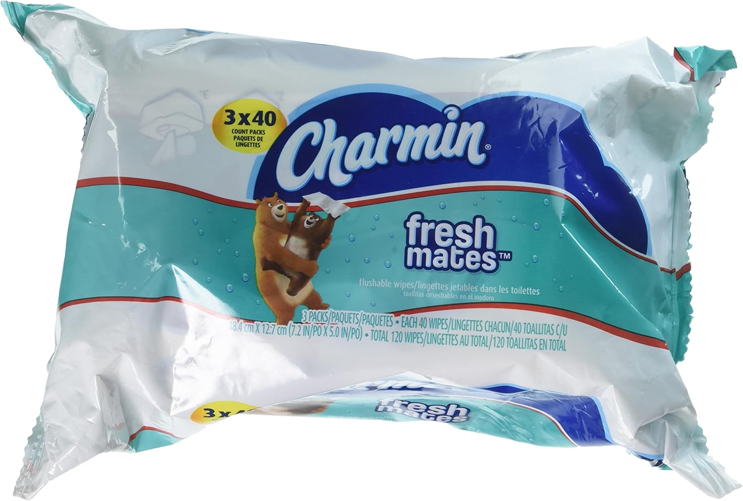 Charmin Freshmates Flushable Wipes Triple Pack Refills, 120
