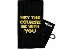 Wolf Golf Towels May The Course Be with You Golf Towel | Embroidered in USA | Golf Accessories for Men or Women