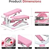 Sunny Health & Fitness P2000 Mini Stair Stepper Pink Portable Home Gym view 7
