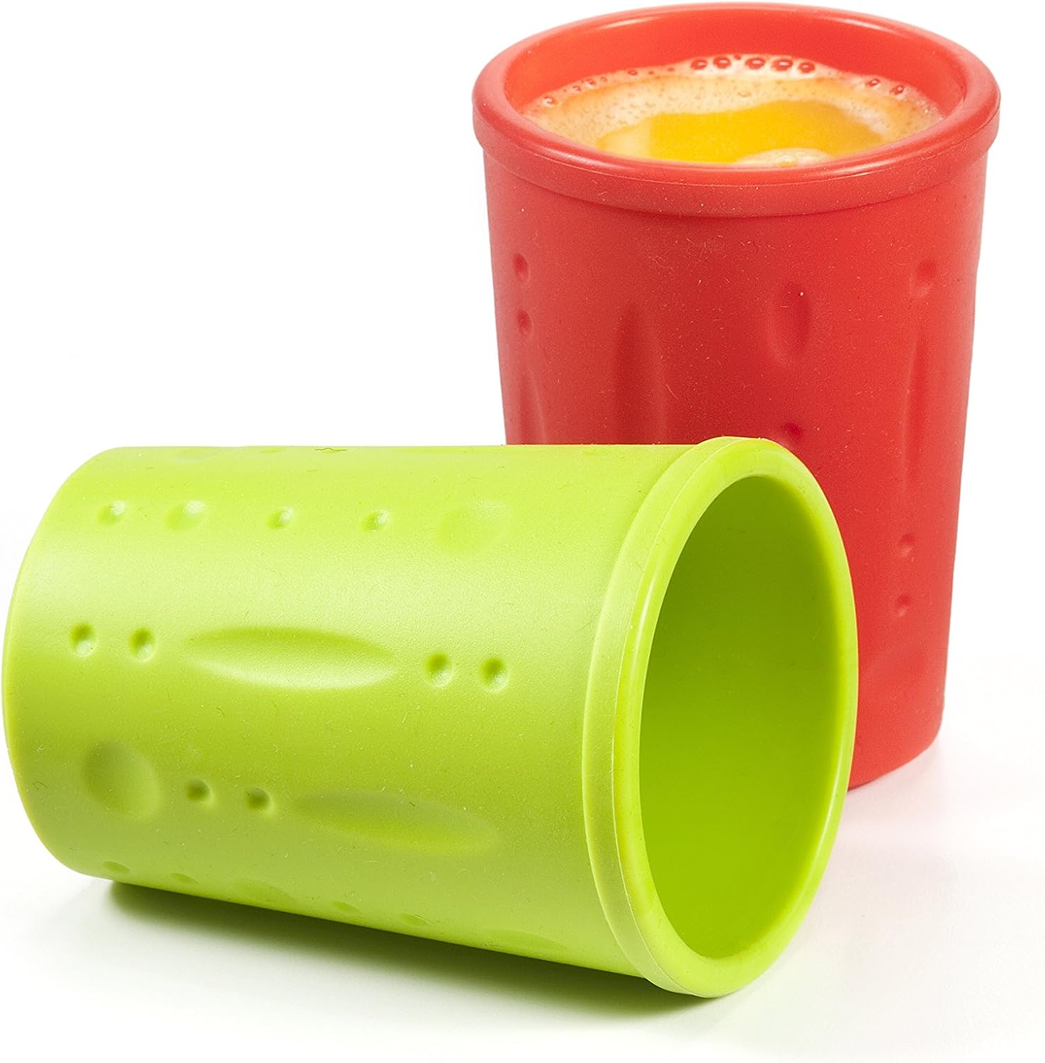 Kinderville Bigger Bites Silicone Cups, Set of 2 in Red/Green Amazon