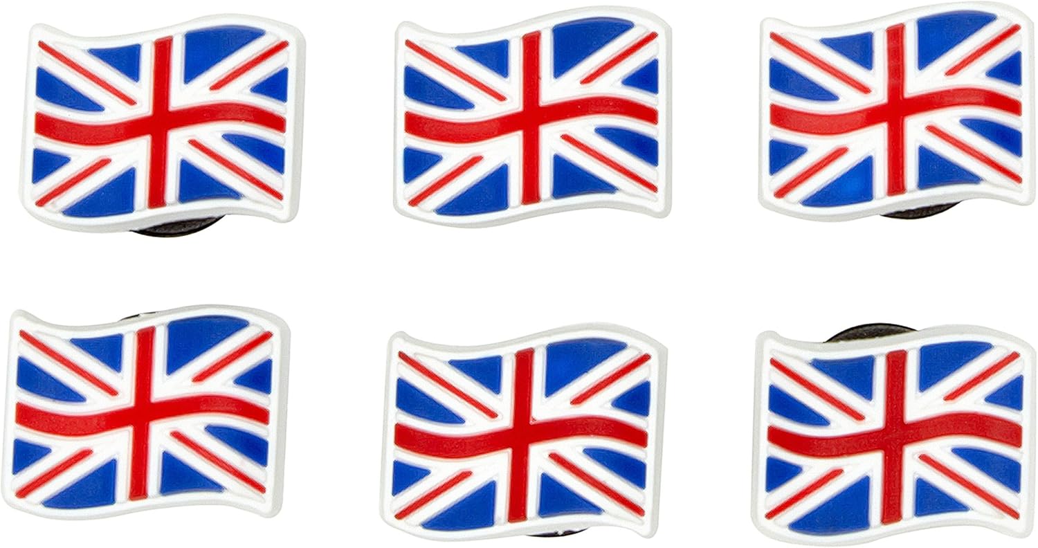 Jibbitz Union Jack Flags 6 Pack UnisexAdult Accessory One Size