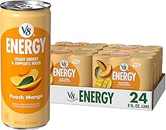 V8 Energy Peach Mango Energy Drink, 8 fl oz Can (24 Pack)