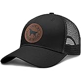 vnbsdwi Dog Leather Patch Trucker Hat Gift - Adjustable Baseball Caps Dog Mesh Snapback Cap, Plastics Snapback Trucker Hats