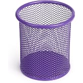 Tamaki Pen Holder Cup for Desk, Wire Mesh Pencil Cup Holder, Purple | Pen Cup for Desk Office Pen Organizer