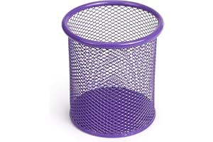 Tamaki Pen Holder Cup for Desk, Desk Organizer Wire Mesh Pencil Cup Holder for Desk Office Pen Organizer (Purple)